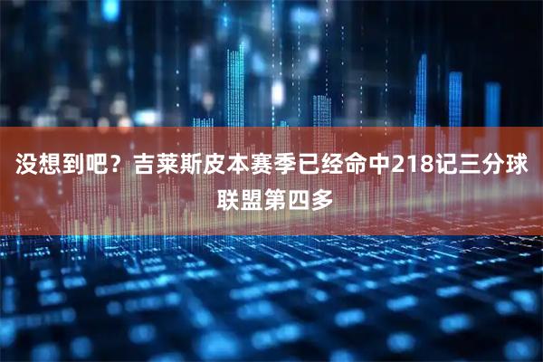 没想到吧？吉莱斯皮本赛季已经命中218记三分球 联盟第四多